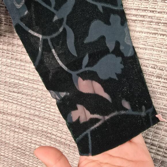 Rabbit Rabbit Designs Jacket Medium Velvet Burnout Floral Sheer VTG 90s Coquette - Picture 3 of 10